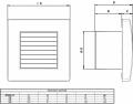 Wentylator łazienkowy QA 100 HT Aerauliqa - rysunek techniczny.webp
