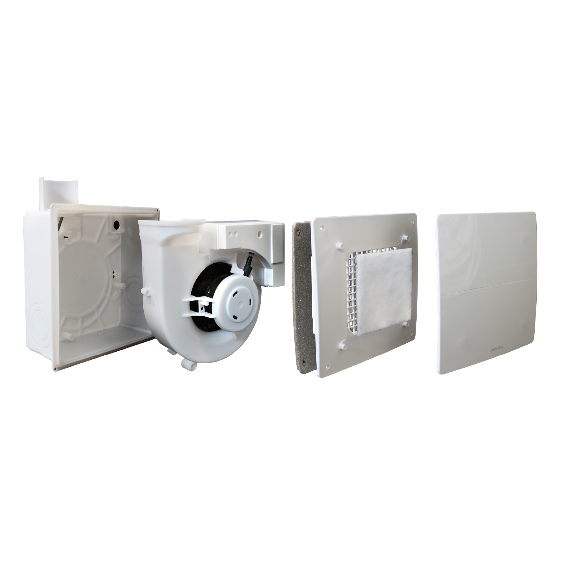 Wentylator łazienkowy QX 100 Aerauliqa - otwarty panel