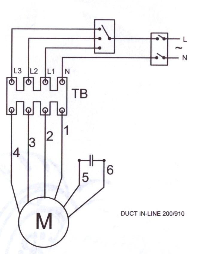 Wentylator DIL 200/910 schemat podlaczenia